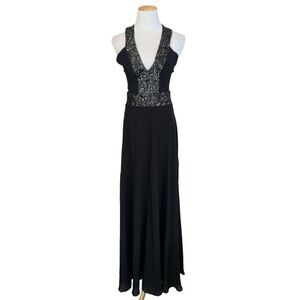 Dress the Population Black Floor Length Sequin Evening Gown Size L
